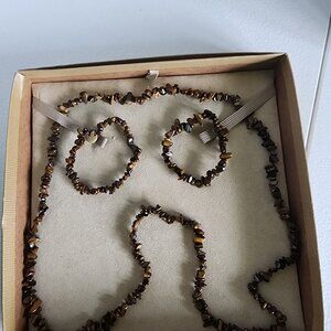 Tiger's Eye Chip Bead Necklace and 2 Bracelets JTV Priced To Sell!